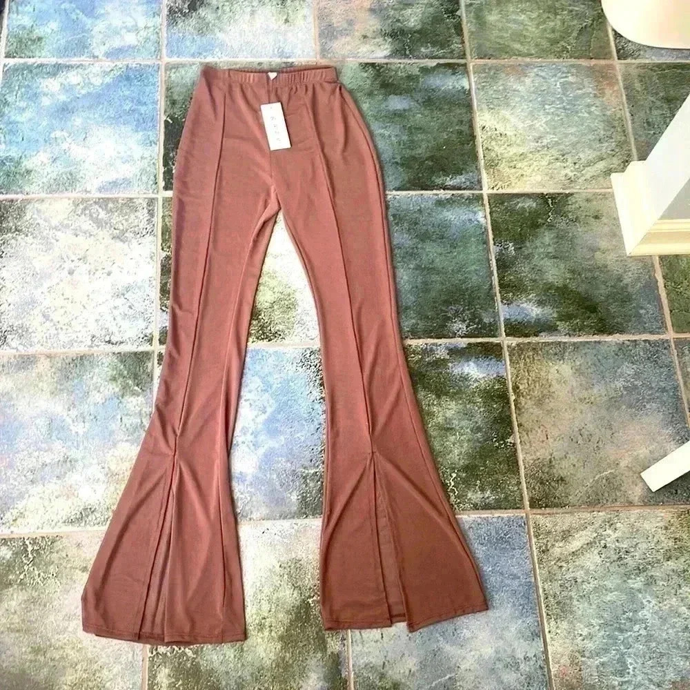 NWT Gaze sheer bell flare pants size XXS
